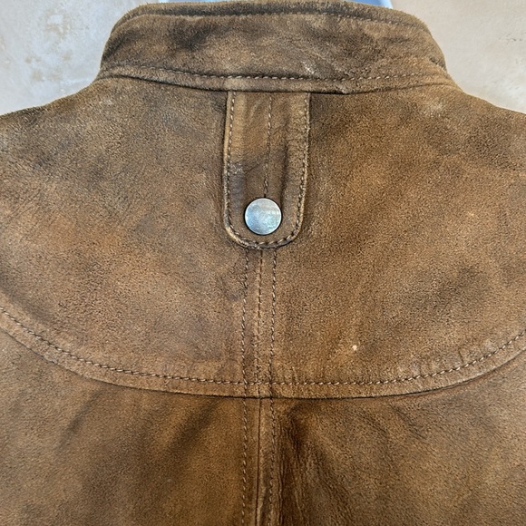 BUFFALO David Bitton brown leather jacket - sz L - Picture 9 of 14